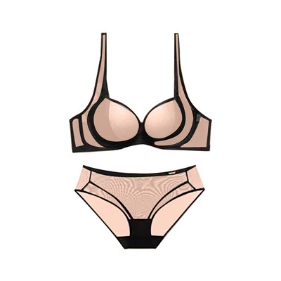 Set sutien Push Up Set de sutien și chiloți din dantelă de culoare solidă Set de lenjerie de bună calitate pentru femei cu broderie adâncă cu decolteu în V