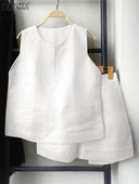 Laisvi, laisvi berankoviai sportbačiai ir šortai ZANZEA moteriški vasariniai 2 vnt trumpi rinkiniai Madingi solidūs sportiniai kostiumai, seksualūs kišeniniai kostiumai