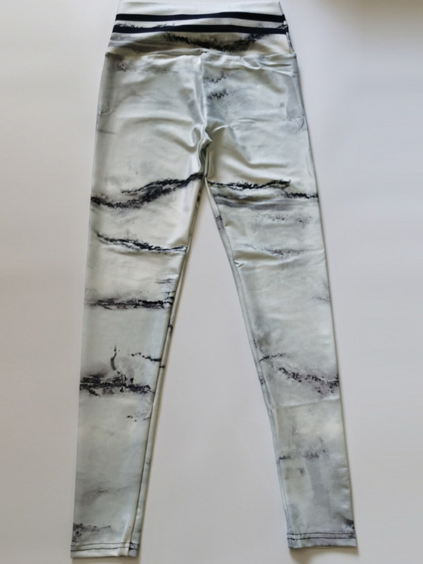 Sporto antblauzdžiai Moterų sporto salė Marmuro raštu Aktyvūs drabužiai Mankšta jogos kelnės Sportinės Tamprios aukšto juosmens bėgimo sportinės kelnės