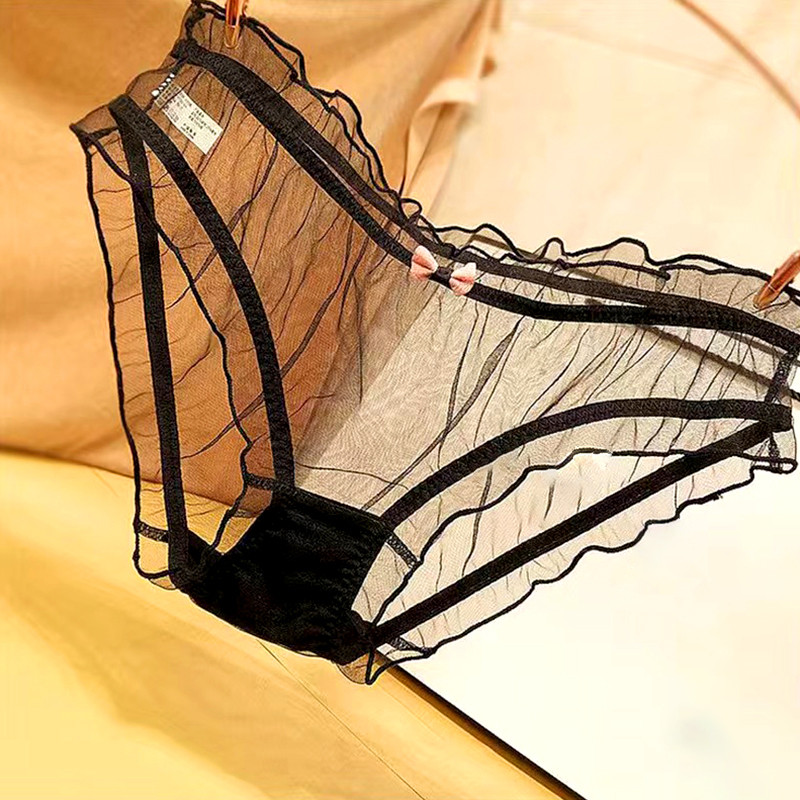 1db átlátszó szexi csipkebugyi női új bugyi fehérnemű nyári lányok tiszta pamut lépésbetét vékony