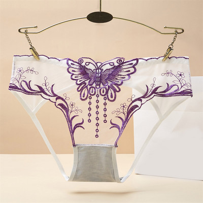 Apakšveļa Siksnas ar zemu vidukli Tīkla biksītes Masīvas kokvilnas kājstarpes apakšveļa ar tauriņu izšūtām biksītēm Seksīga apakšveļa smalkām sievietēm