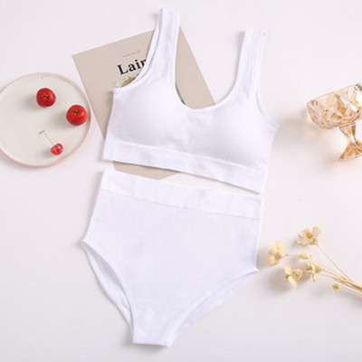 Set de lenjerie de corp fără cusături Set de topuri Set de chiloți Costum de lenjerie fără fir pentru femei Sutiene căptușite S-XL Bralette fără spate Lenjerie