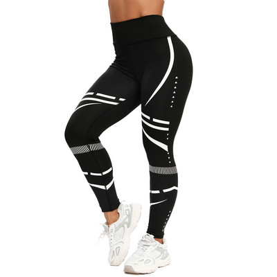 Női Leggings Fitness Jóga Nadrág Magas derekú Push Up Csípő edzés Rugalmas Harisnya Futó Aktív Ruha Tornaterem Sport Nyomtató Nadrág