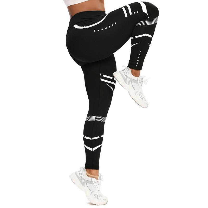 Női Leggings Fitness Jóga Nadrág Magas derekú Push Up Csípő edzés Rugalmas Harisnya Futó Aktív Ruha Tornaterem Sport Nyomtató Nadrág