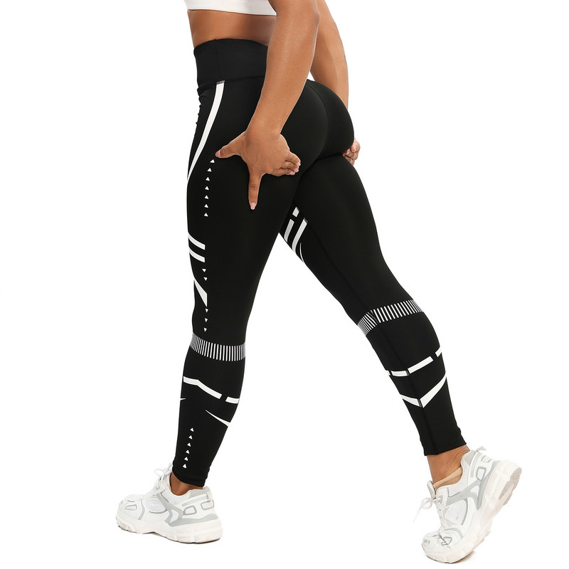 Női Leggings Fitness Jóga Nadrág Magas derekú Push Up Csípő edzés Rugalmas Harisnya Futó Aktív Ruha Tornaterem Sport Nyomtató Nadrág