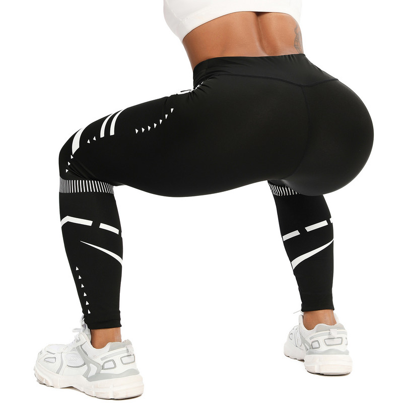 Női Leggings Fitness Jóga Nadrág Magas derekú Push Up Csípő edzés Rugalmas Harisnya Futó Aktív Ruha Tornaterem Sport Nyomtató Nadrág