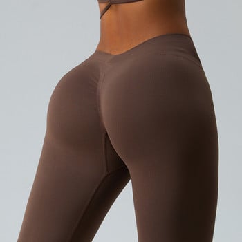 Γυναικεία αθλητικά κολάν χωρίς ραφή Scrunch Butt Fitness No Camel Toe V πίσω παντελόνι γιόγκα για γυναίκες