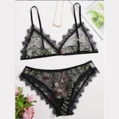 S-XXL Lenjerie sexy cu broderie florală pentru femei din dantelă din plasă Babydoll G-String Set Lenjerie de corp Îmbrăcăminte exotică 2020 Сексуальное белье