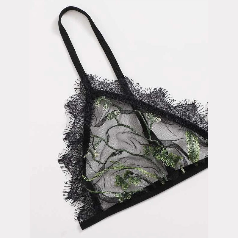 S-XXL Lenjerie sexy cu broderie florală pentru femei din dantelă din plasă Babydoll G-String Set Lenjerie de corp Îmbrăcăminte exotică 2020 Сексуальное белье