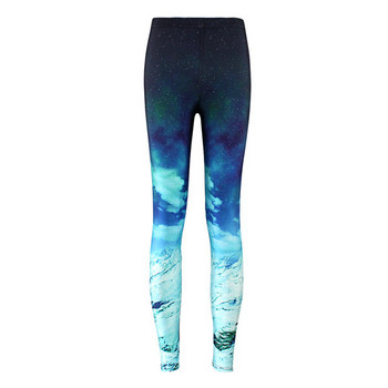 Fashion Hot Women Galaxy 3D Fire Design Printing Woman Wear Παντελόνι Μαύρο Skinny κολάν για το καλοκαίρι GL1624