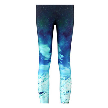 Fashion Hot Women Galaxy 3D Fire Design Printing Woman Wear Παντελόνι Μαύρο Skinny κολάν για το καλοκαίρι GL1624