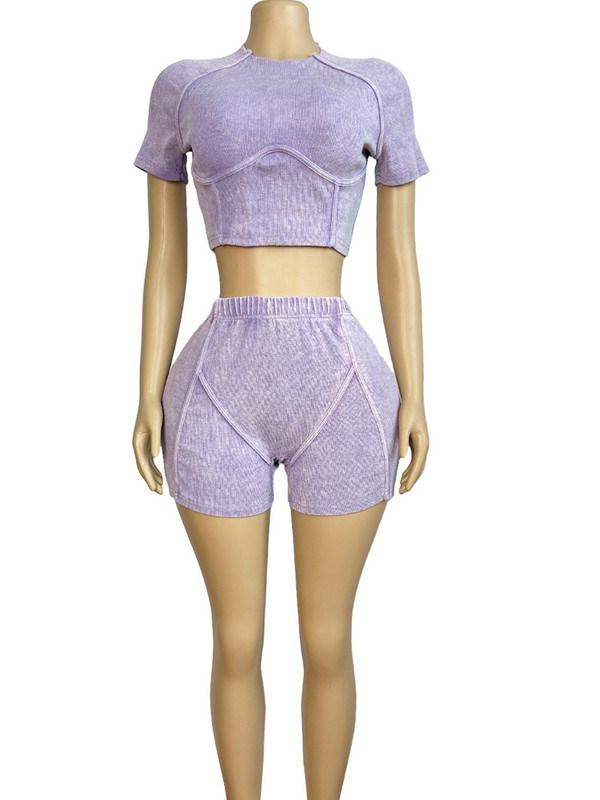 Beyprern Casual Tī tops ar īsām piedurknēm un pieskaņots motociklistu šortu komplekts Sportisks treniņtērpu komplekts sieviešu aktīvais komplekts divdaļīgi tērpi