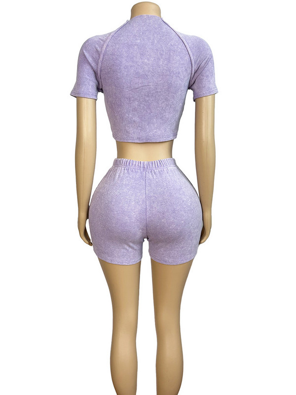 Beyprern Casual Tī tops ar īsām piedurknēm un pieskaņots motociklistu šortu komplekts Sportisks treniņtērpu komplekts sieviešu aktīvais komplekts divdaļīgi tērpi