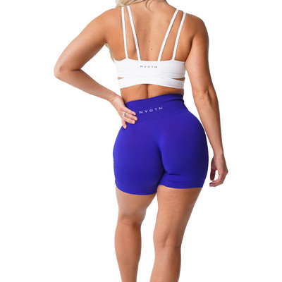 NVGTN Spandex Pantaloni scurți solizi, fără cusături, pentru femei, colanți moi de antrenament, ținute de fitness, pantaloni de yoga, îmbrăcăminte pentru sală