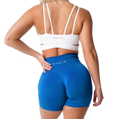 NVGTN Spandex Pantaloni scurți solizi, fără cusături, pentru femei, colanți moi de antrenament, ținute de fitness, pantaloni de yoga, îmbrăcăminte pentru sală