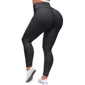 Seksi tajice Sportske ženske hlače za fitness Yoga Plus Veličina Crne tajice Jacquard tajice za trčanje Gym Scrunch Anticelulitne tajice