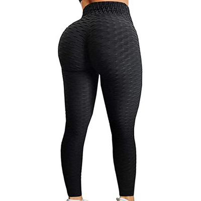 Seksi tajice Sportske ženske hlače za fitness Yoga Plus Veličina Crne tajice Jacquard tajice za trčanje Gym Scrunch Anticelulitne tajice