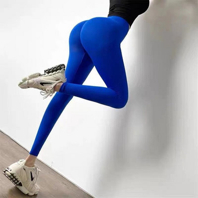 Moteriški antblauzdžiai Besiūliai aukštu juosmeniu užpakaliuką pakeliantys Push Up fitneso antblauzdžiai Seksualūs liesi aukštai elastingi treniruočių antblauzdžiai solidūs moteriški