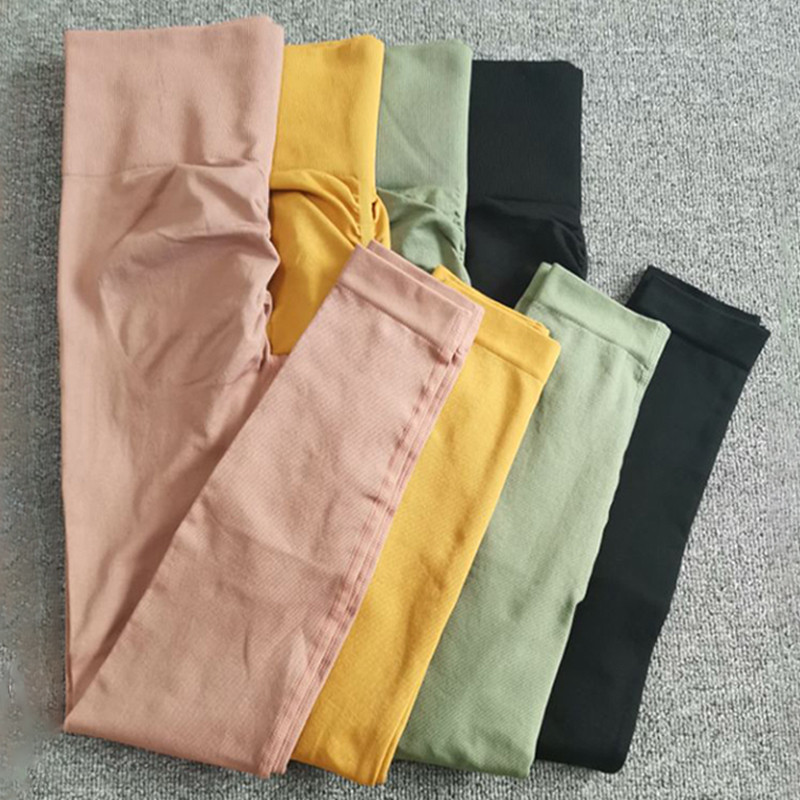 Moteriški antblauzdžiai Besiūliai aukštu juosmeniu užpakaliuką pakeliantys Push Up fitneso antblauzdžiai Seksualūs liesi aukštai elastingi treniruočių antblauzdžiai solidūs moteriški