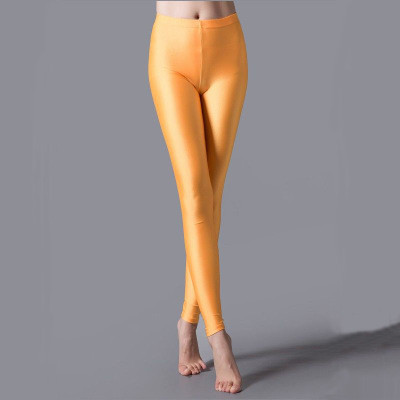 Női Fényes nadrágos nadrágok Hot Selling Leggings Egyszínű Fluoreszkáló Spandex Elasztic Alkalmi nadrágok Fényes Legging
