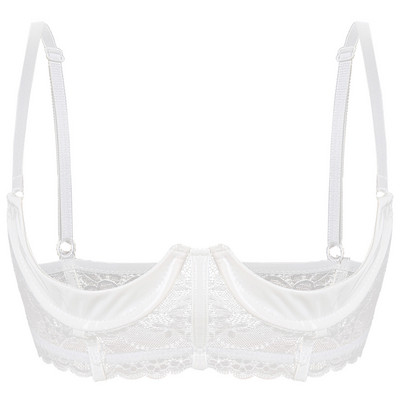 Ženski čipkasti grudnjak s 1/3 košarice Lakirana koža, podesive naramenice s žicom, cvjetni grudnjak Donje rublje Poklon za medeni mjesec