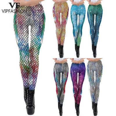 VIP DIVAT Női Sellő Leggings Női Szexi Kosztüm Fitness Edzőnadrágok Színes Fish pikkelyek Leggins Alkalmi utcai ruházat