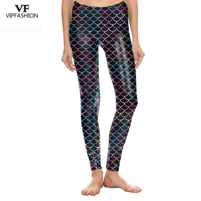 VIP FASHION Γυναικεία κολάν γοργόνας Γυναικεία σέξι κοστούμια γυμναστικής παντελόνι γυμναστικής Πολύχρωμα λέπια ψαριού κολάν Casual streetwear