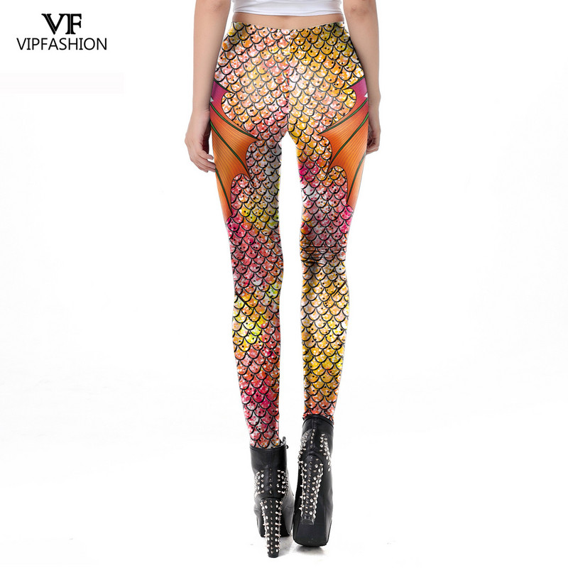 VIP FASHION Γυναικεία κολάν γοργόνας Γυναικεία σέξι κοστούμια γυμναστικής παντελόνι γυμναστικής Πολύχρωμα λέπια ψαριού κολάν Casual streetwear