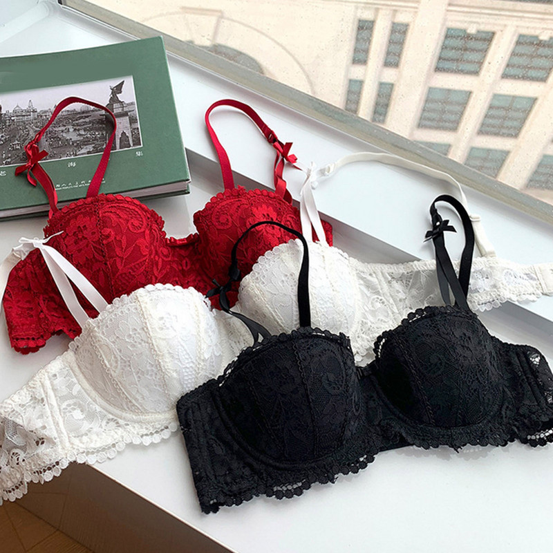 Seksīga mežģīņu pusglāze plāns krūšturis kāzu krūšturis Push Up sieviešu seksīgs klasisks mežģīņu elpojošs push-up apakšveļa franču stila krūšturis Mujer tops