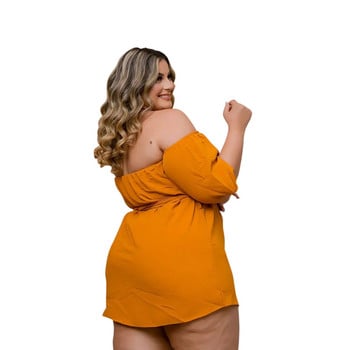 XL-5XL Plus Size Σετ ασορτί Γυναικεία Ρούχα 2023 Καλοκαιρινό κοντομάνικο Slash Neck Lose Sexy Casual σετ δύο τεμαχίων Γυναικεία ρούχα