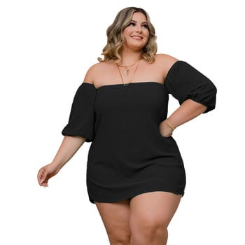 XL-5XL Plus Size Σετ ασορτί Γυναικεία Ρούχα 2023 Καλοκαιρινό κοντομάνικο Slash Neck Lose Sexy Casual σετ δύο τεμαχίων Γυναικεία ρούχα