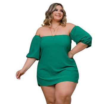 XL-5XL Plus Size Σετ ασορτί Γυναικεία Ρούχα 2023 Καλοκαιρινό κοντομάνικο Slash Neck Lose Sexy Casual σετ δύο τεμαχίων Γυναικεία ρούχα