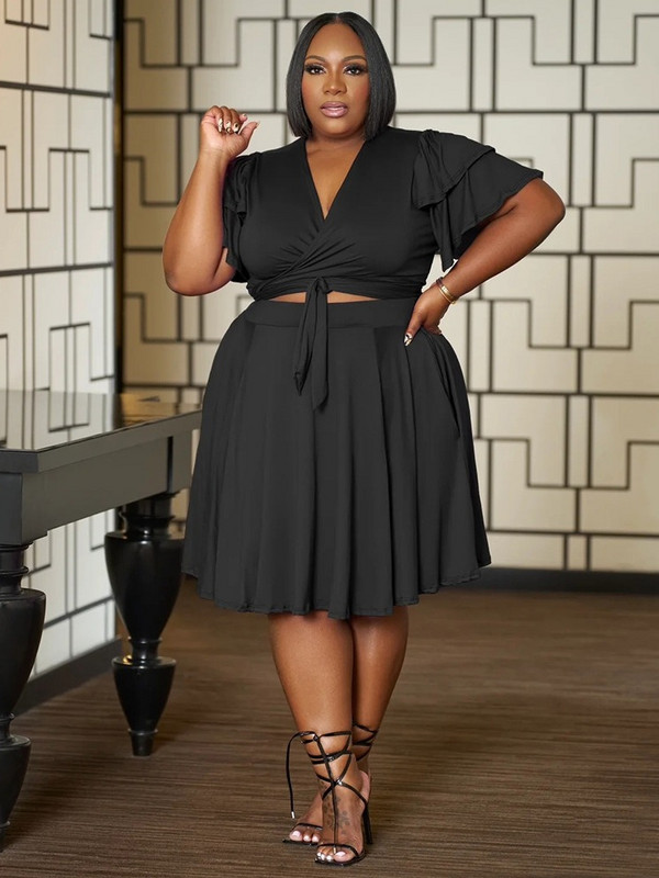 Wmstar 2 kétrészes női ruhák V nyakú mini szoknya készletek zsebekkel Új nyáron, hozzáillő ruhák nagykereskedelmi dropshipping