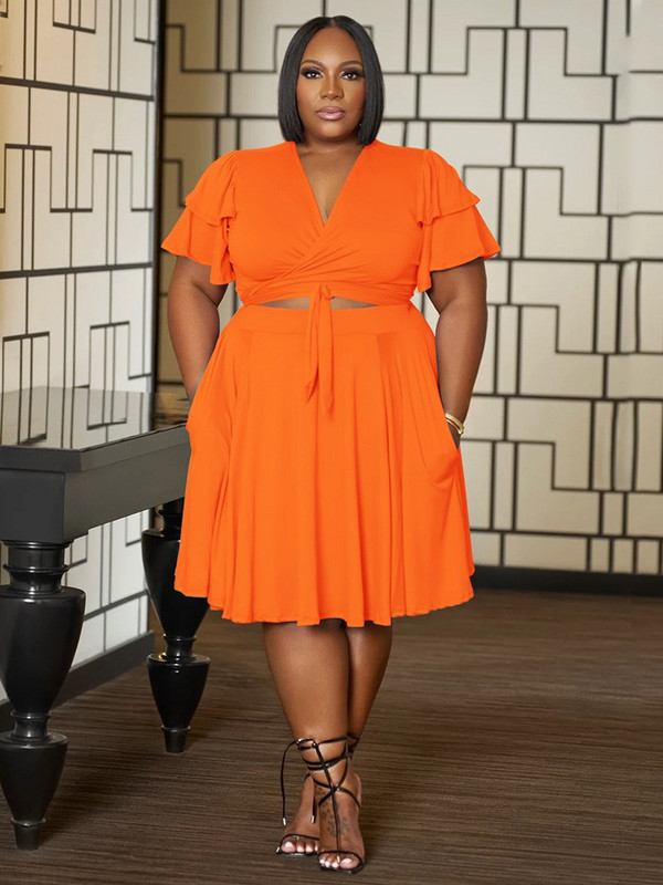 Wmstar 2 kétrészes női ruhák V nyakú mini szoknya készletek zsebekkel Új nyáron, hozzáillő ruhák nagykereskedelmi dropshipping