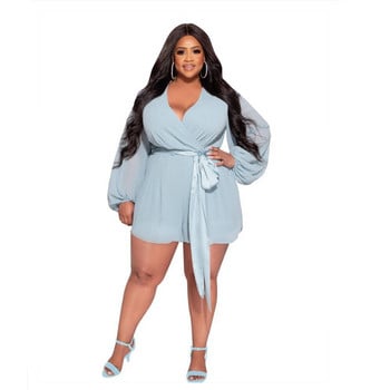 Γυναικεία ολόσωμη φόρμα Wmstar Plus Size Summer One Piece Outfits Διχτυωτό μακρυμάνικο Holiday Chiffon Playsuits Χονδρική Dropshipping