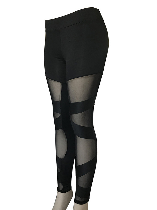 Naised Joogapüksid Spordipüksid Sidemevõrk Jõusaal Seksikad säärised Kõrge vöökohaga Must Push Up Fitnesspüksid Naiste säärised