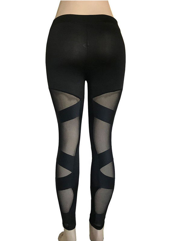 Naised Joogapüksid Spordipüksid Sidemevõrk Jõusaal Seksikad säärised Kõrge vöökohaga Must Push Up Fitnesspüksid Naiste säärised