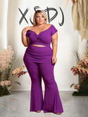 Set de femei șic și elegant, costume de vară, top și pantaloni, cu umăr dezactivat, set de două piese sexy, haine de dimensiuni mari, dropshipping cu ridicata