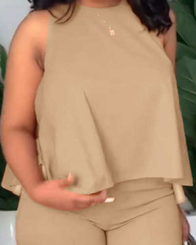 Elegantiški moteriški marškinėliai + šortai, 2 dalių komplektai 2023 m. vasaros mados stilius, kietos berankovės kelnės Kelnės Moteriškas kostiumas S-XXXL