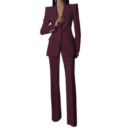 Fehér női öltönyök nadrágok vékony szettek 2 db blézer nadrág egysoros esti parti személyre szabott viselet formális anyaruha