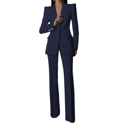 Fehér női öltönyök nadrágok vékony szettek 2 db blézer nadrág egysoros esti parti személyre szabott viselet formális anyaruha