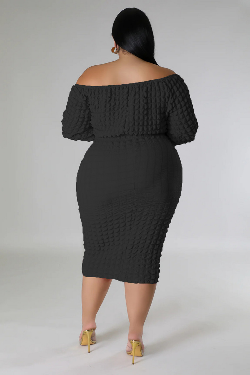 Puff Fabric Moteriškas sijonas su raižyta kakle, didelio dydžio dviejų dalių rinkinys ilgomis rankovėmis marškinėliai aukštu juosmeniu Bodycon sijonas laisvalaikis