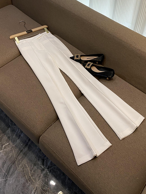 Pavasara rudens delikateses krelles Sieviešu biroja uzvalks ar garām piedurknēm ar vienu pogu žakete uzliesmojošās bikses sievietēm, cietas 2 gab.