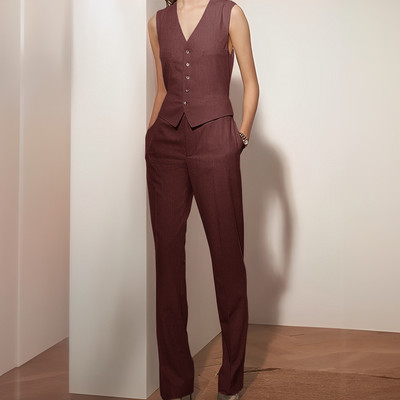 Naiste vabaaja linane 2-osalised ülikonnad, pulmapidu vest, kohandatud suvine linane vest + püksid