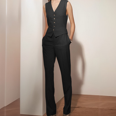 Naiste vabaaja linane 2-osalised ülikonnad, pulmapidu vest, kohandatud suvine linane vest + püksid