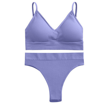 2 DB Zökkenőmentes fehérnemű szett női melltartó szett vezeték nélküli bralette fehérnemű szexi magas derekú bugyi pamut fehérnemű női szett