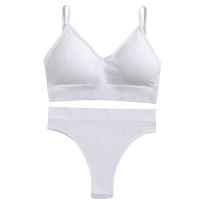 2 DB Zökkenőmentes fehérnemű szett női melltartó szett vezeték nélküli bralette fehérnemű szexi magas derekú bugyi pamut fehérnemű női szett