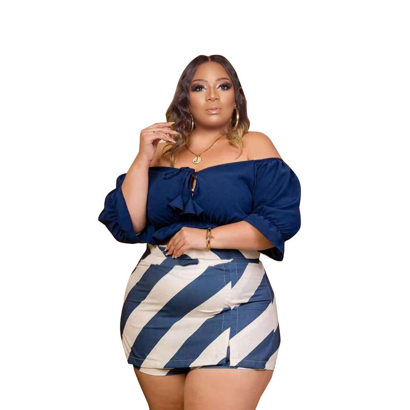 Wmstar lielizmēra sieviešu apģērbu mini svārku komplekti vasaras viengabalains apdruka, saldi pieskaņoti divdaļīgi tērpi vairumtirdzniecība dropshipping