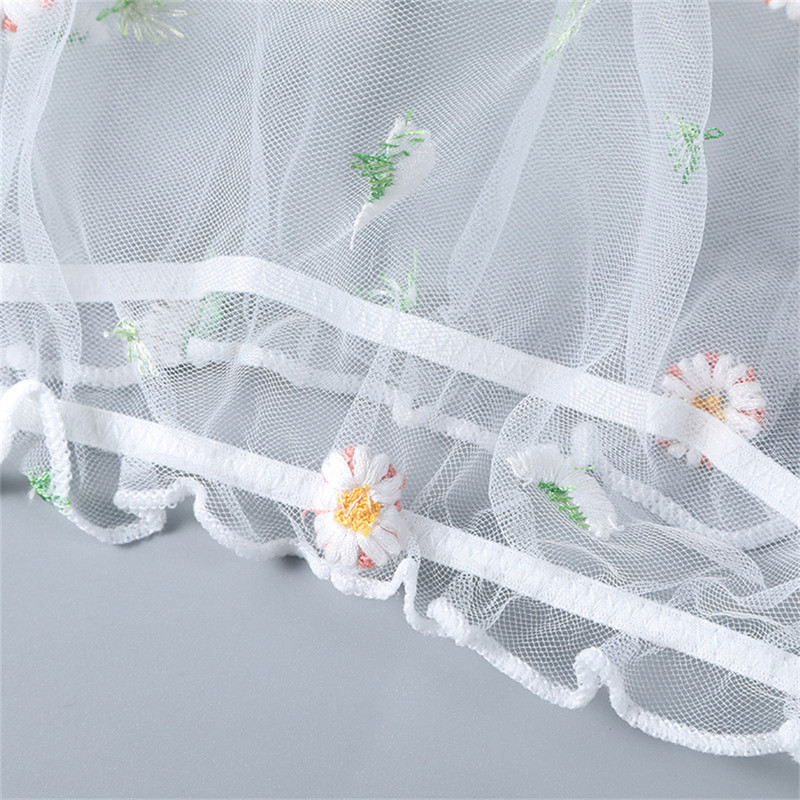 Naiste aluspesu Seksikas läbipaistvast võrgust naistepesukomplekt Naistele Läbipaistev tikitud lillelised agaric pitsid Crop Tops Lips küljepüksid