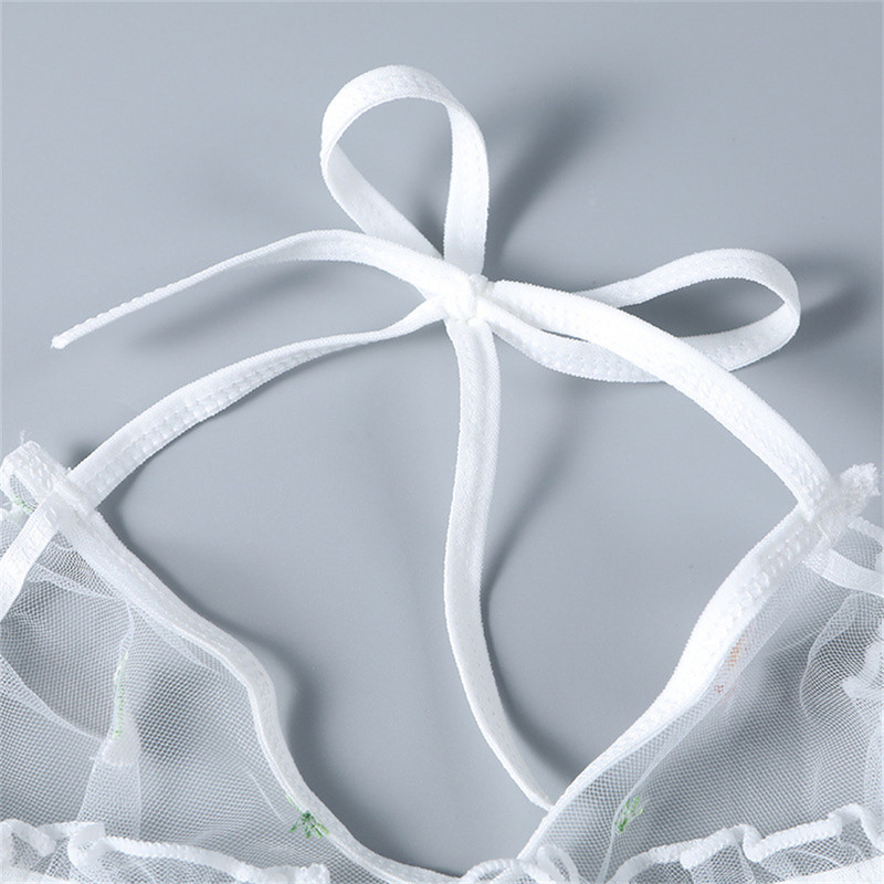 Naiste aluspesu Seksikas läbipaistvast võrgust naistepesukomplekt Naistele Läbipaistev tikitud lillelised agaric pitsid Crop Tops Lips küljepüksid